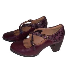 Clarks Tarah Presley Mary Jane Burgundy Shoes